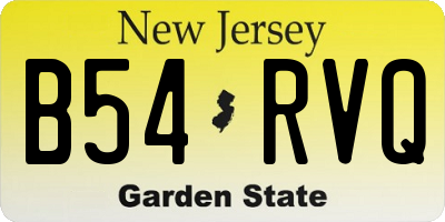NJ license plate B54RVQ