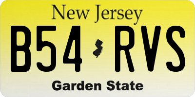NJ license plate B54RVS