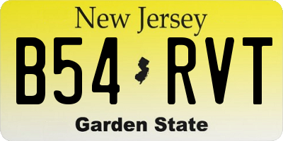 NJ license plate B54RVT