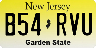 NJ license plate B54RVU