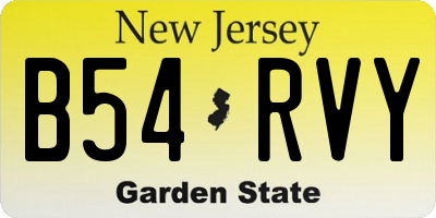 NJ license plate B54RVY