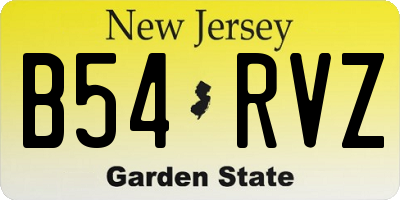 NJ license plate B54RVZ