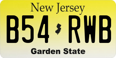 NJ license plate B54RWB