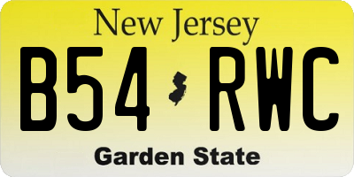 NJ license plate B54RWC