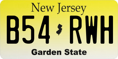 NJ license plate B54RWH