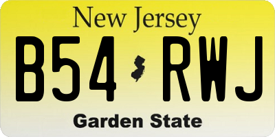 NJ license plate B54RWJ