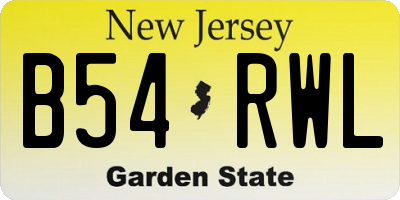 NJ license plate B54RWL