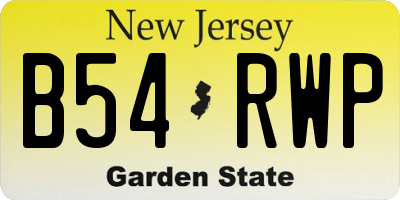 NJ license plate B54RWP