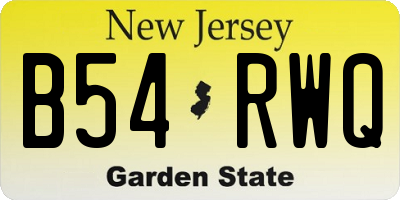 NJ license plate B54RWQ
