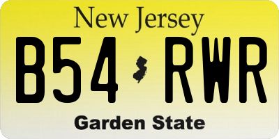 NJ license plate B54RWR