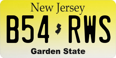 NJ license plate B54RWS
