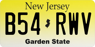 NJ license plate B54RWV