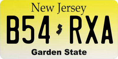 NJ license plate B54RXA