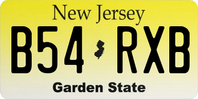 NJ license plate B54RXB