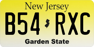 NJ license plate B54RXC