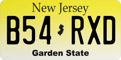 NJ license plate B54RXD