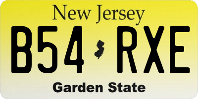 NJ license plate B54RXE