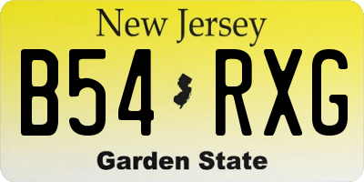 NJ license plate B54RXG