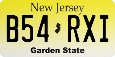 NJ license plate B54RXI