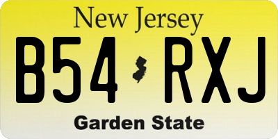 NJ license plate B54RXJ
