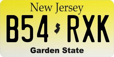 NJ license plate B54RXK