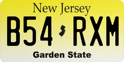 NJ license plate B54RXM