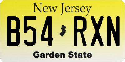 NJ license plate B54RXN