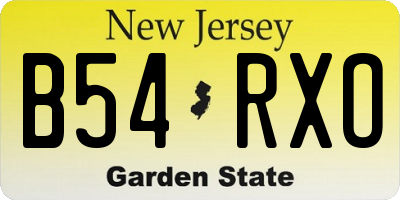 NJ license plate B54RXO