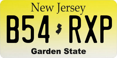 NJ license plate B54RXP