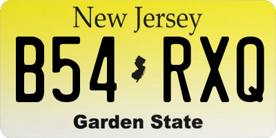 NJ license plate B54RXQ