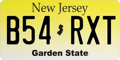 NJ license plate B54RXT