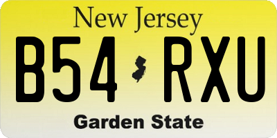 NJ license plate B54RXU