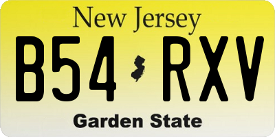 NJ license plate B54RXV