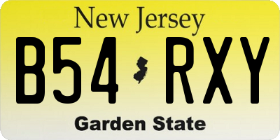 NJ license plate B54RXY