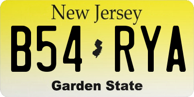NJ license plate B54RYA