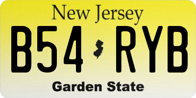 NJ license plate B54RYB