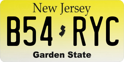NJ license plate B54RYC