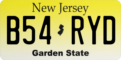 NJ license plate B54RYD