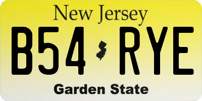 NJ license plate B54RYE