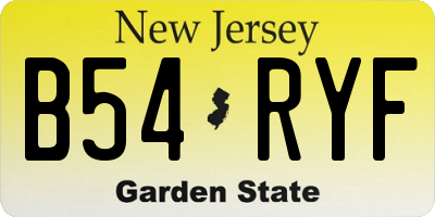 NJ license plate B54RYF