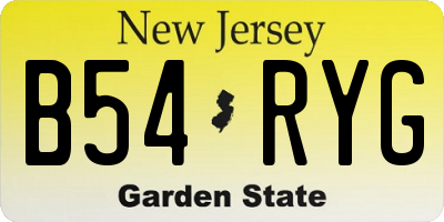 NJ license plate B54RYG