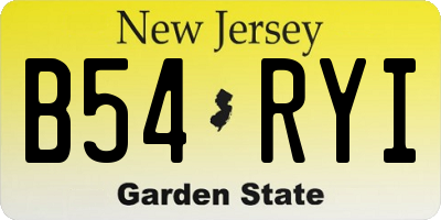 NJ license plate B54RYI