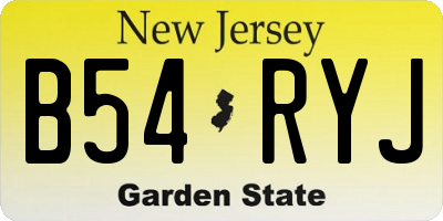 NJ license plate B54RYJ