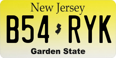 NJ license plate B54RYK