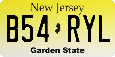 NJ license plate B54RYL