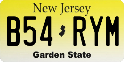 NJ license plate B54RYM