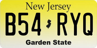 NJ license plate B54RYQ
