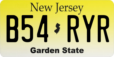 NJ license plate B54RYR