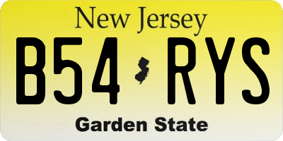 NJ license plate B54RYS