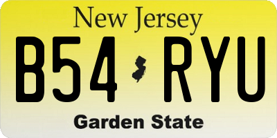 NJ license plate B54RYU